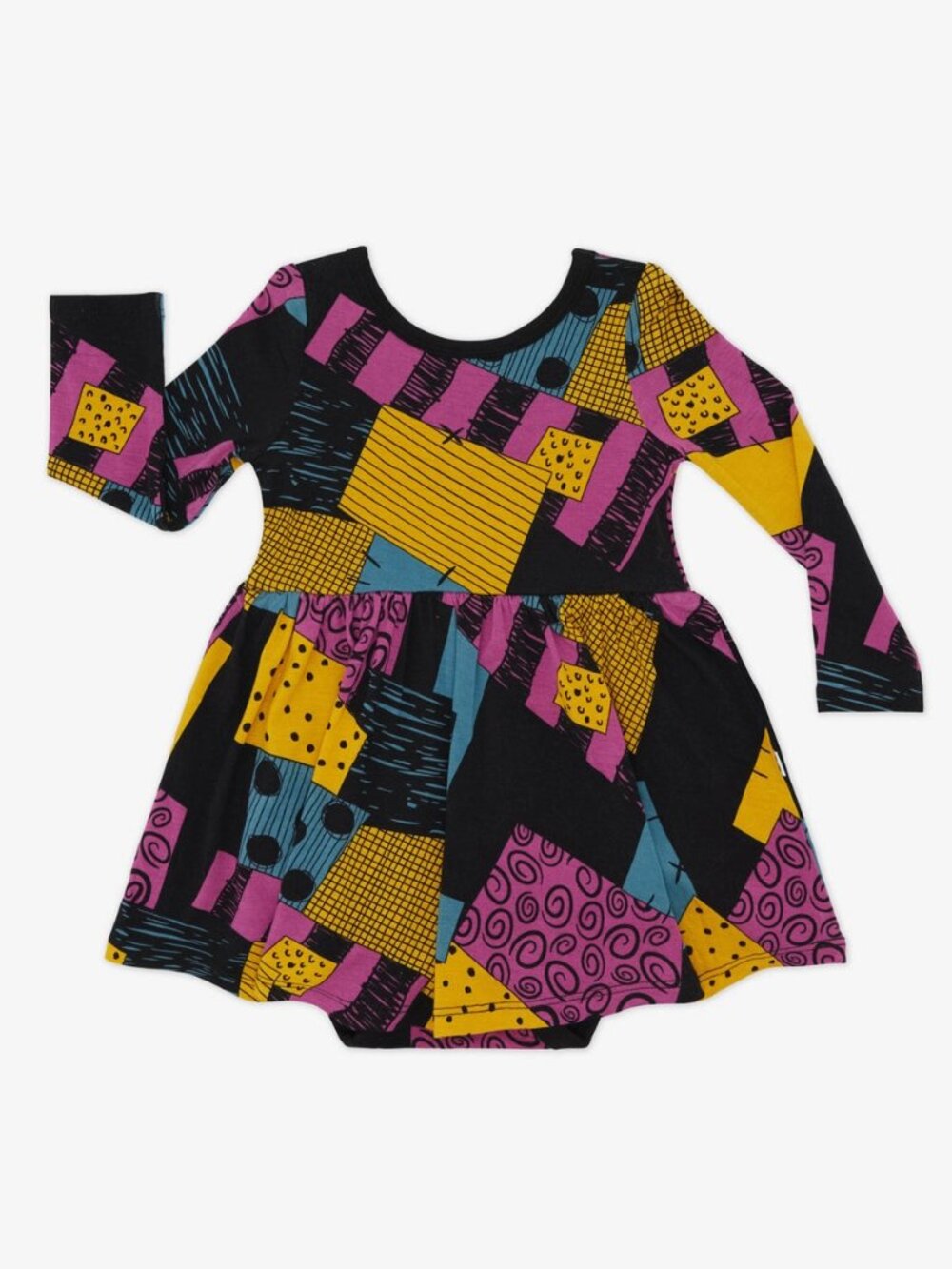Little Sleepies Disney Sally's Patchwork Twirl Dress w/ Bodysuit 12-18 Months